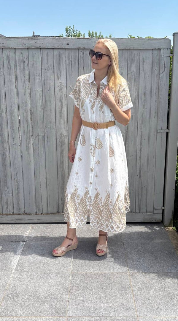 Lange jurk bohemian stijl.