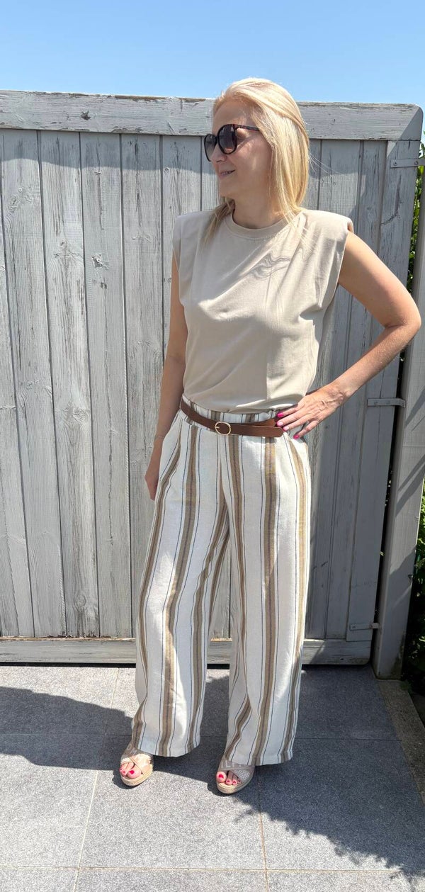 Luchtige gestreepte broek