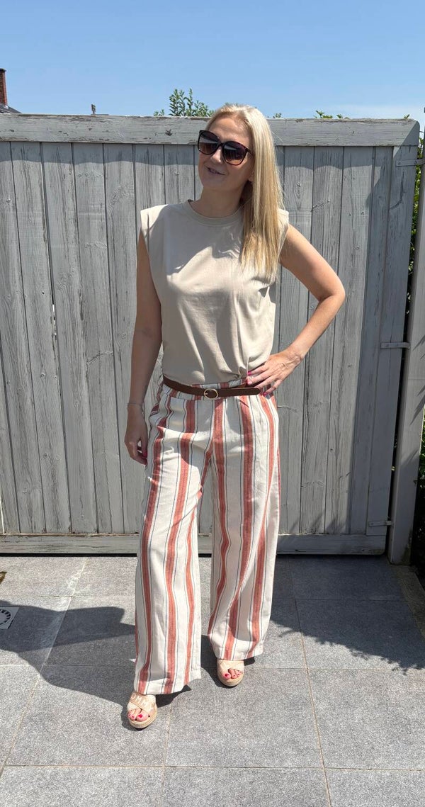 Luchtige gestreepte broek