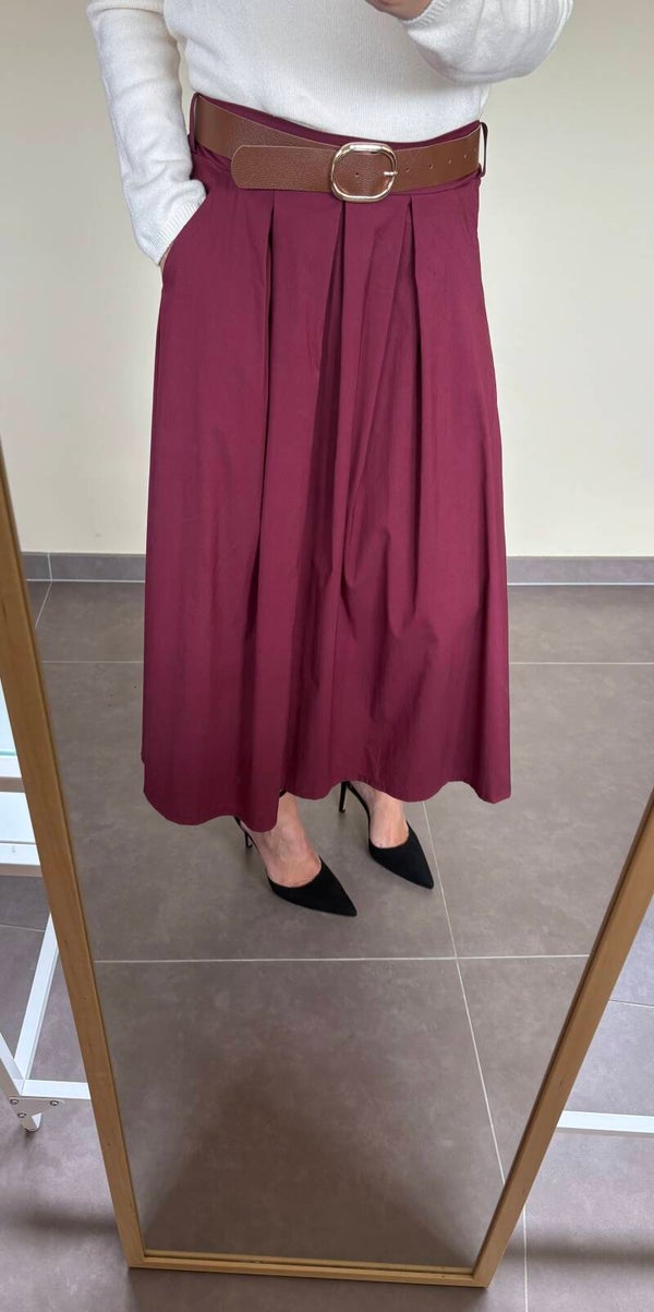 Lange bordeaux rok