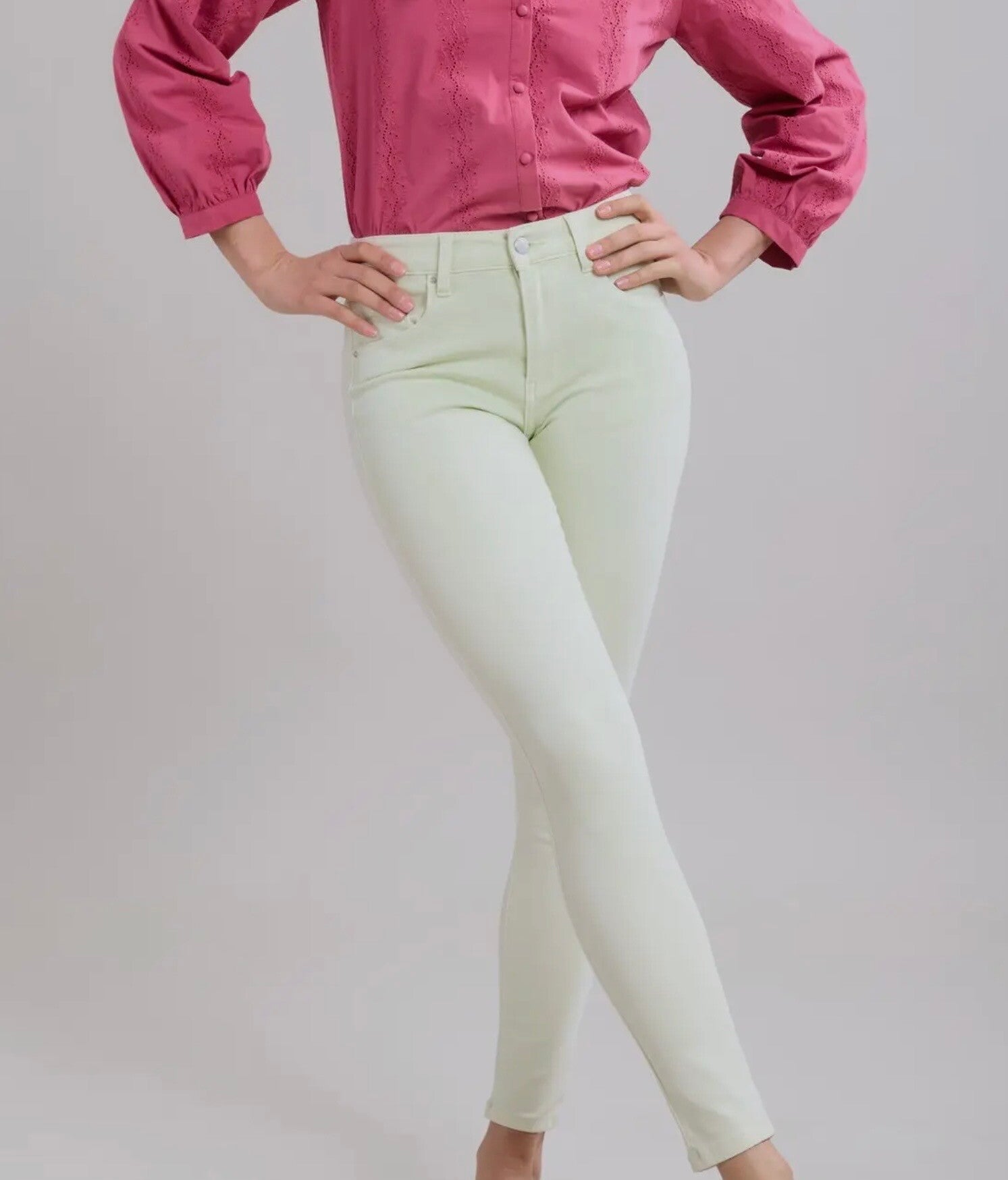 Mintgroene Slim fit jeans