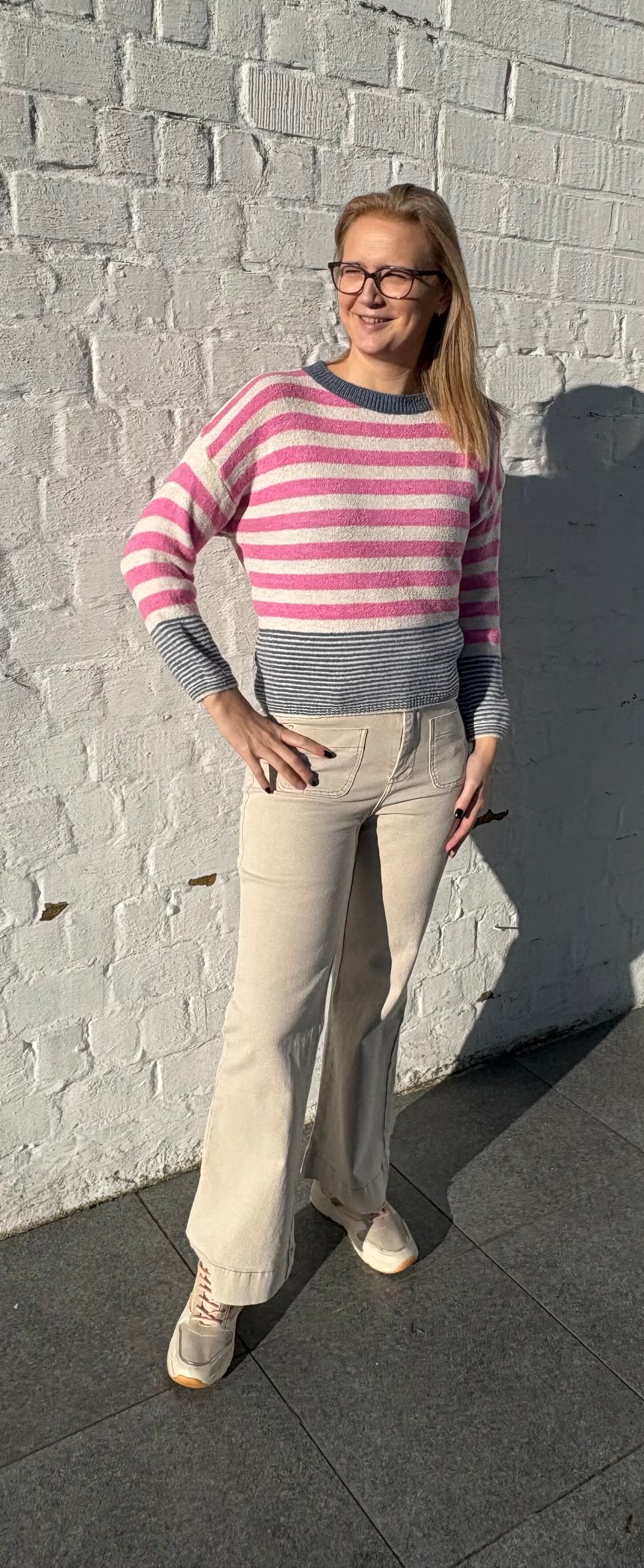 Terra di Siena - gestreepte pull