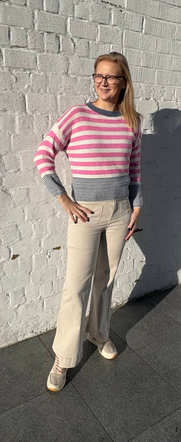 Terra di Siena - gestreepte pull