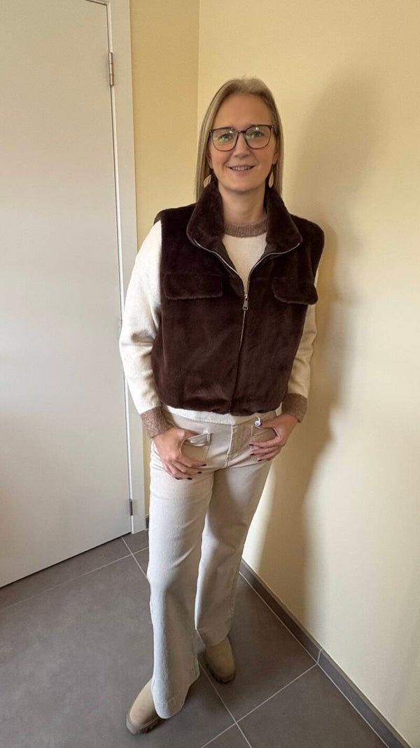 Mouwloos jasje (bruin)