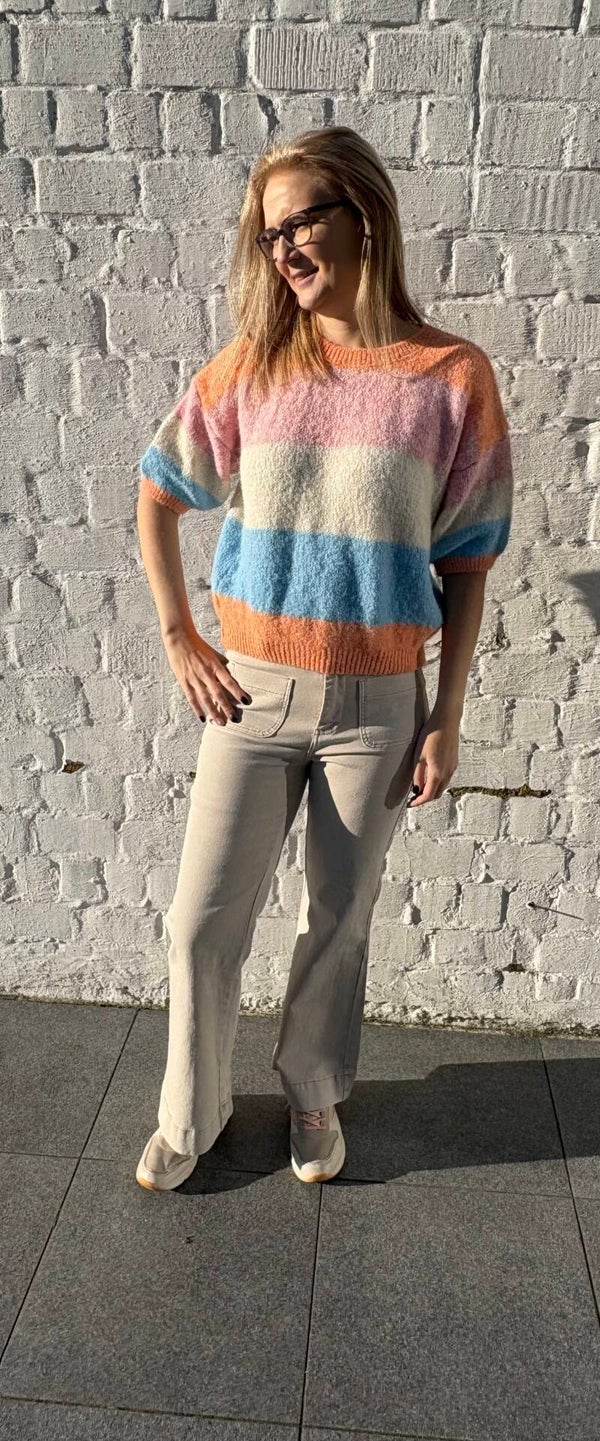 Gebreide shirt met korte mouw