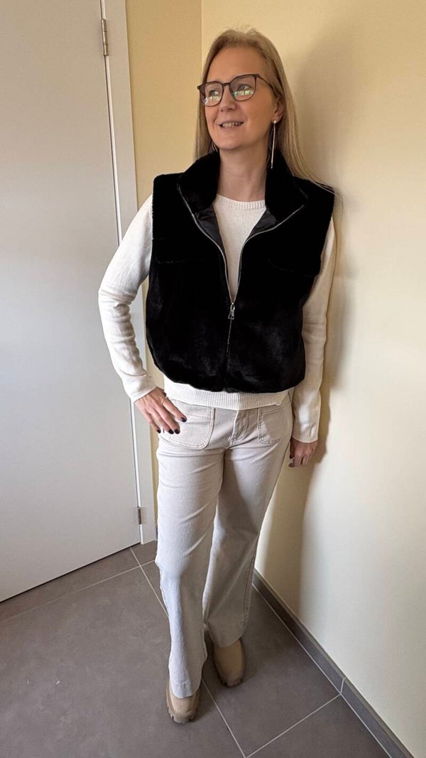 Mouwloos jasje (zwart)