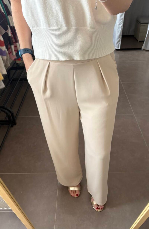 Beige broek met elastische band