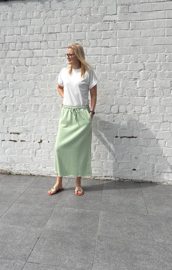 Lange mintgroene rok
