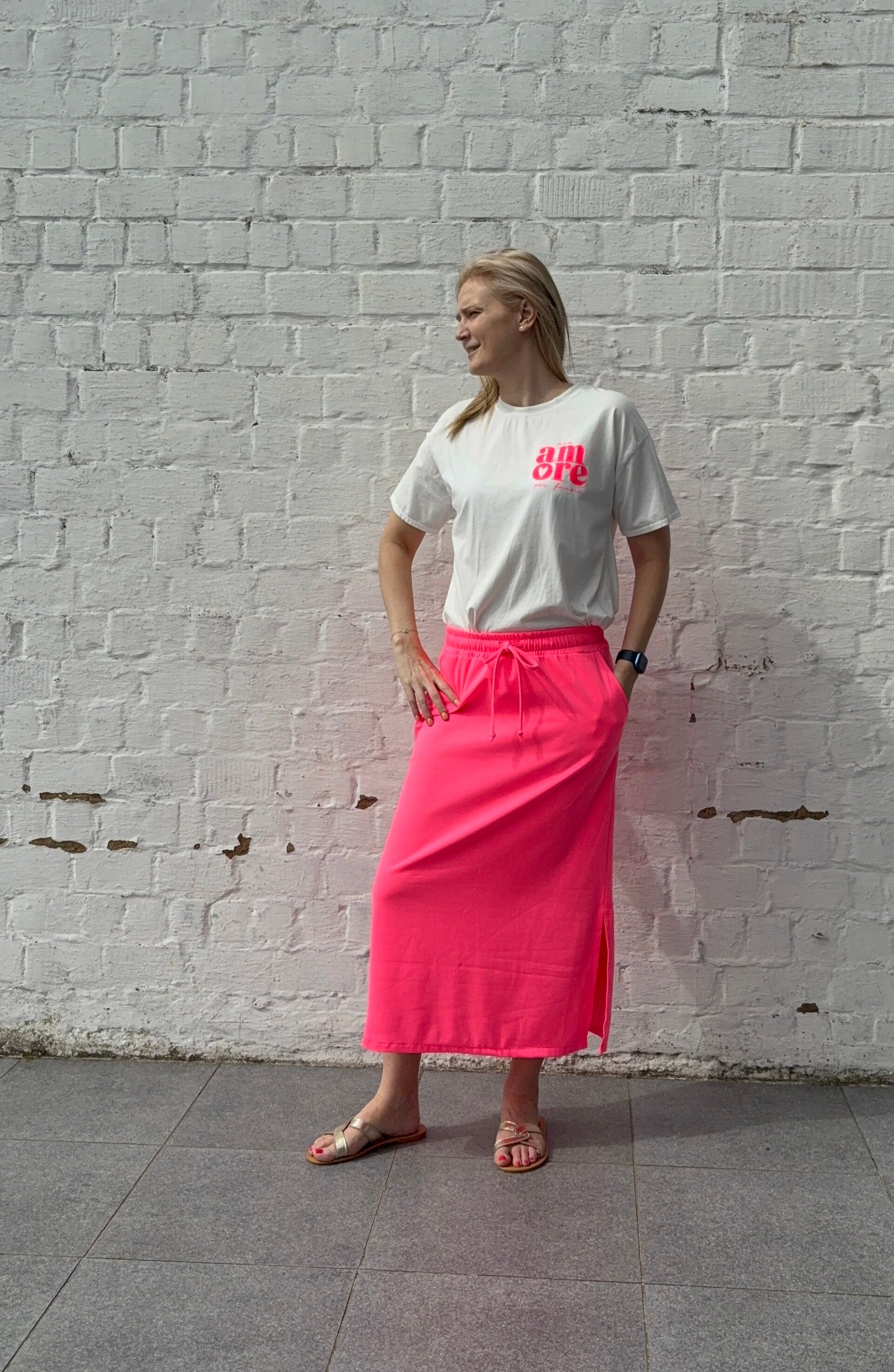 Lange fuchsia rok
