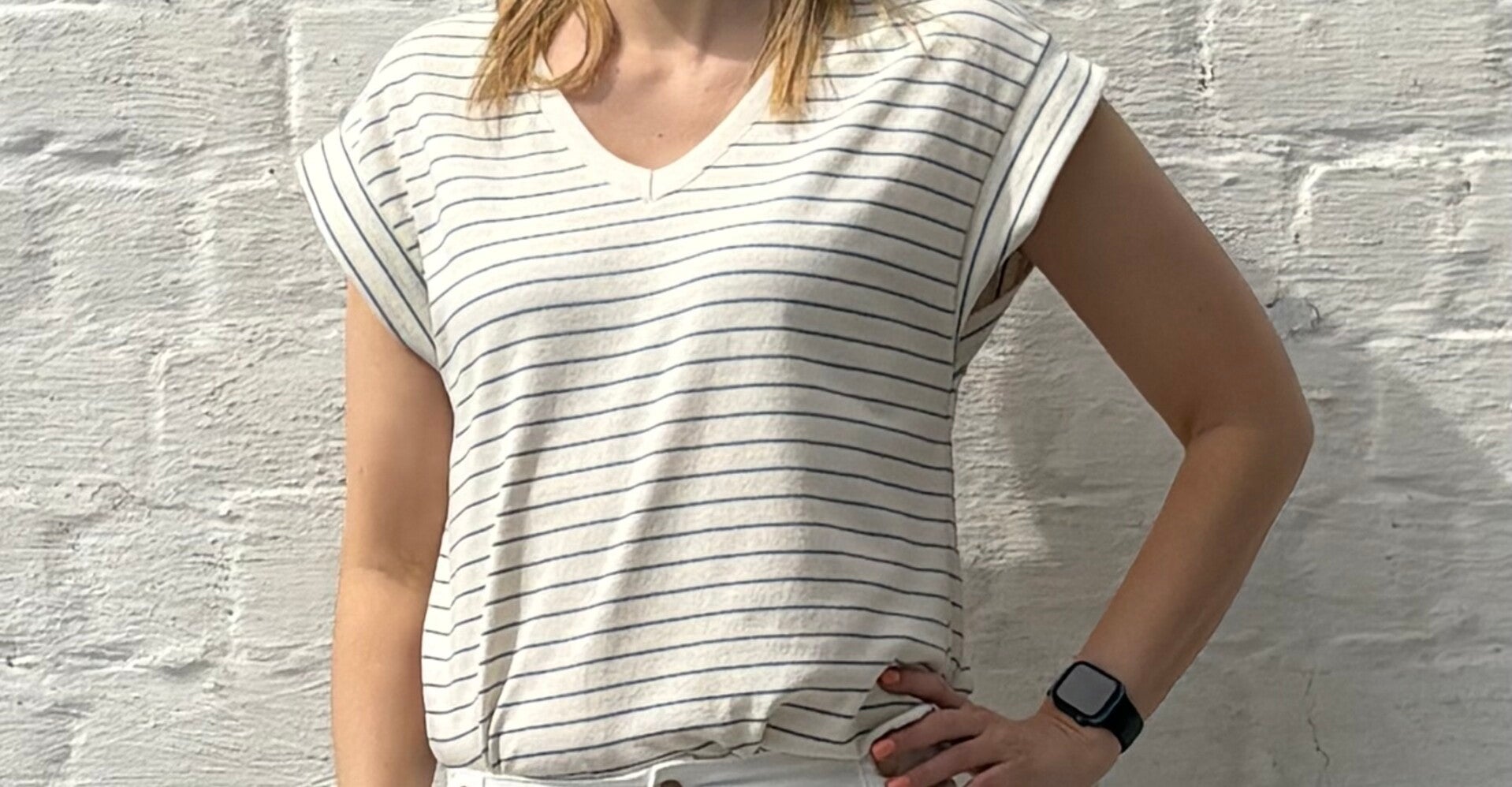Tshirt met blauwe streep