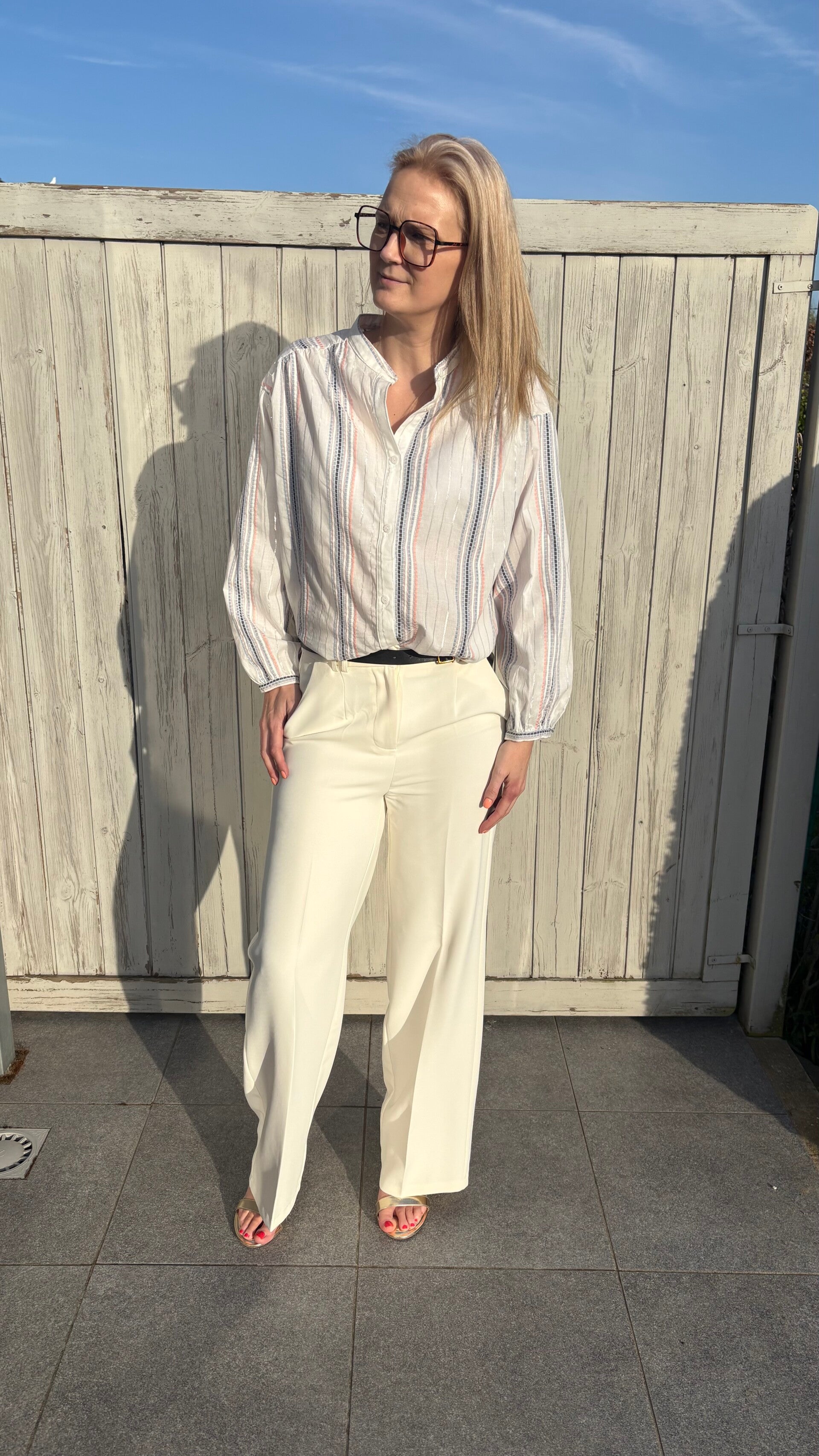 Crèmekleurige broek