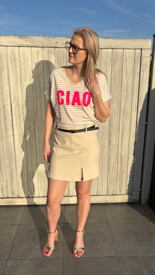 Beige shortrok