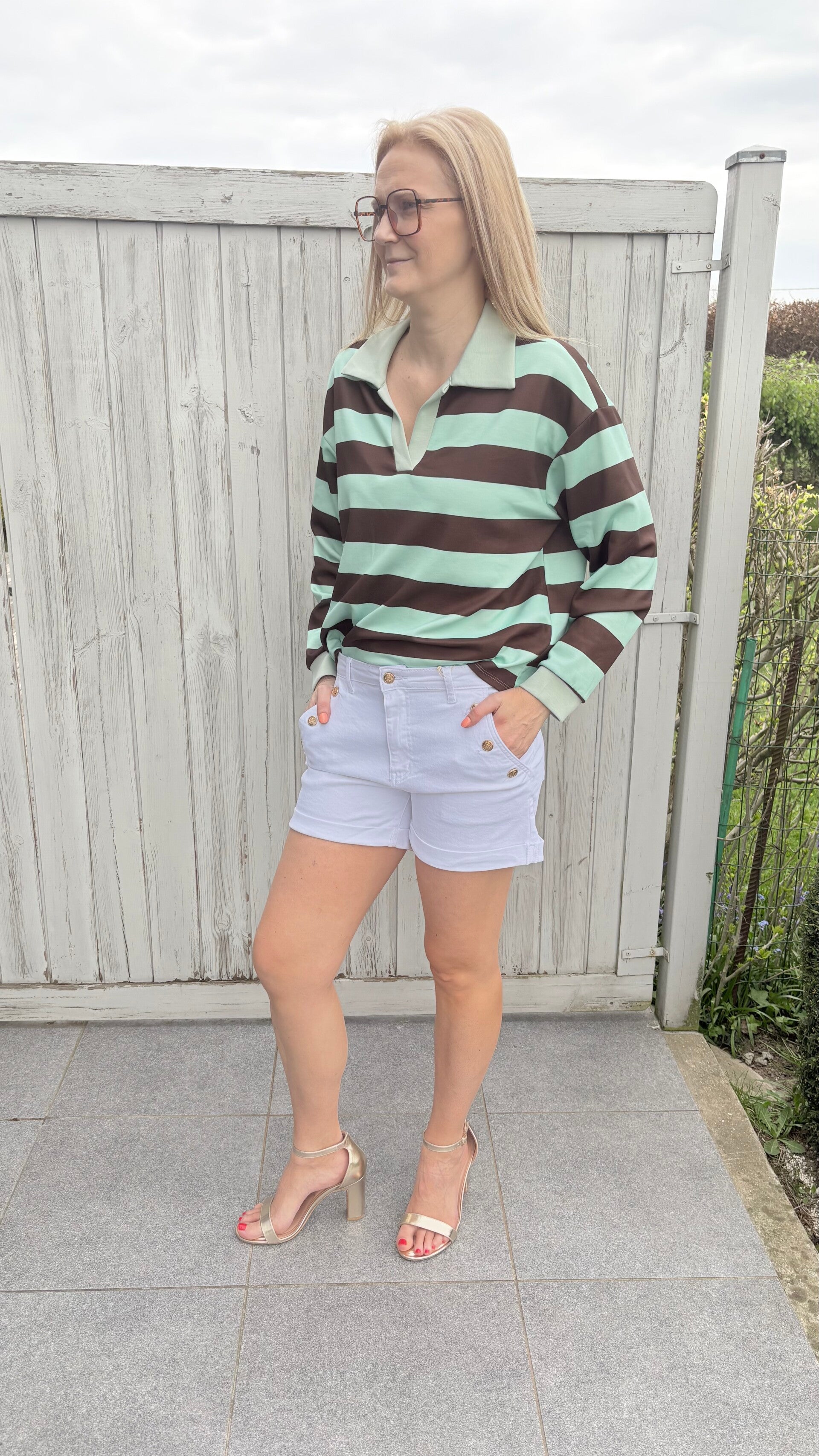 Witte jeansshort