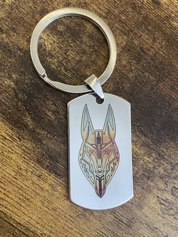 Porte-clefs inox Anubis coloré