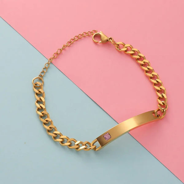 Gourmettes Femmes 🚺 avec diamants Rose