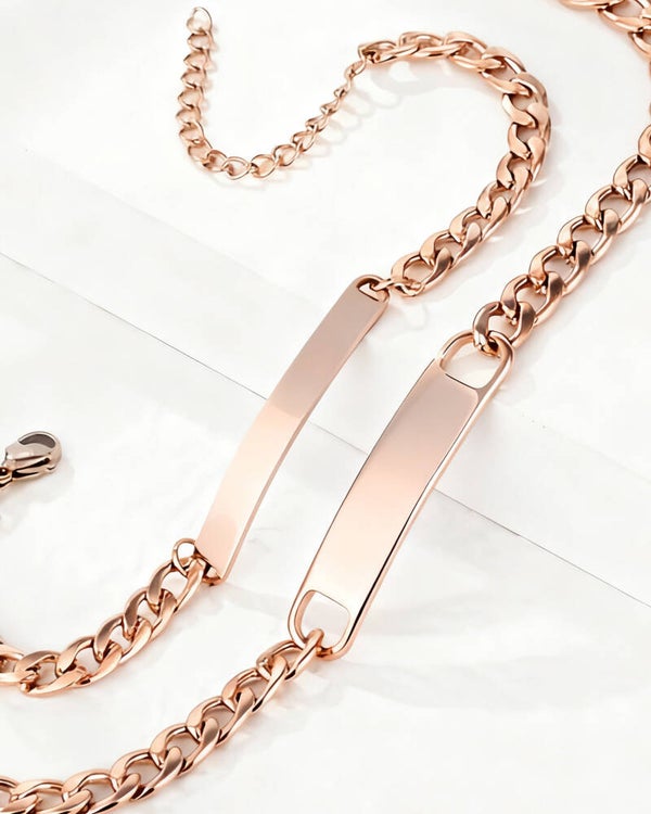 Gourmette Couple Or Rose