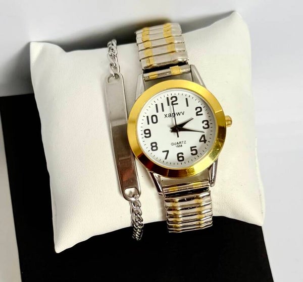 Ensemble Montre Gourmettes Femme ( Or et Argent )