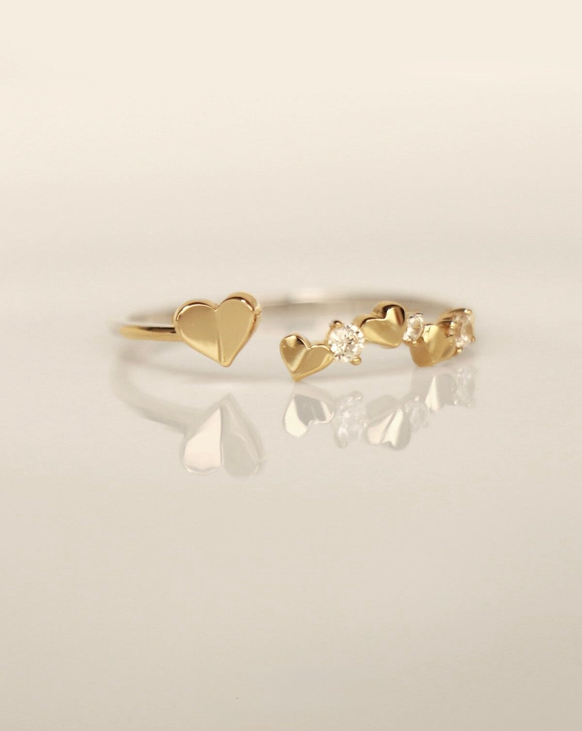 Bague Mylène en Argent Sterling 925 / Plaqué Or 18K – Solitaire Zircon – Ajustable