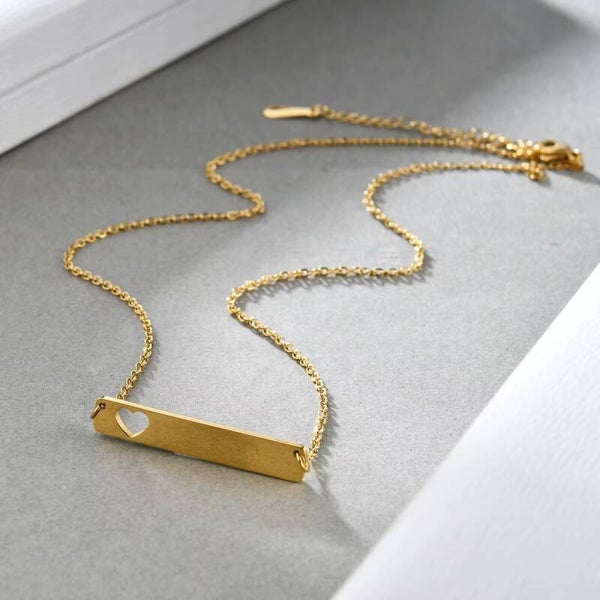 Chaîne femmes à graver Cœur ancré