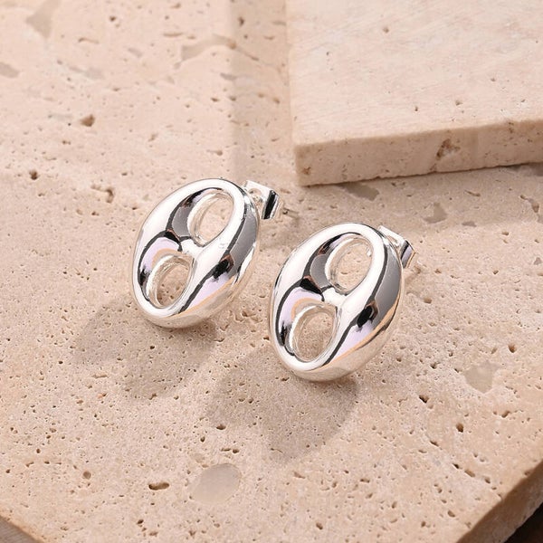 Boucle d’oreille Grain café  Argent