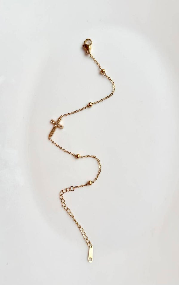 Bracelets croix dorée