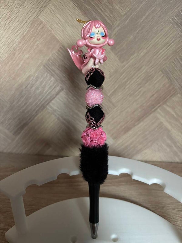 Zwart Roze SP Fluff pen EXTENDED