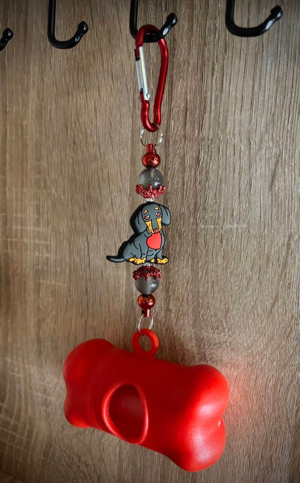 Kakzakjes TECKEL met hart rood