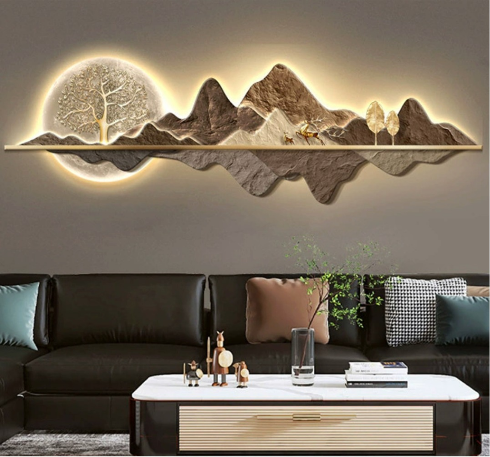 Golden Peaks LED Wall Art
