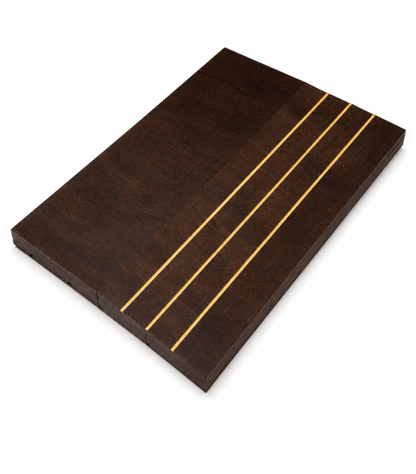 LuxeLine Wide Panel – Walnut Gold Strip Edition