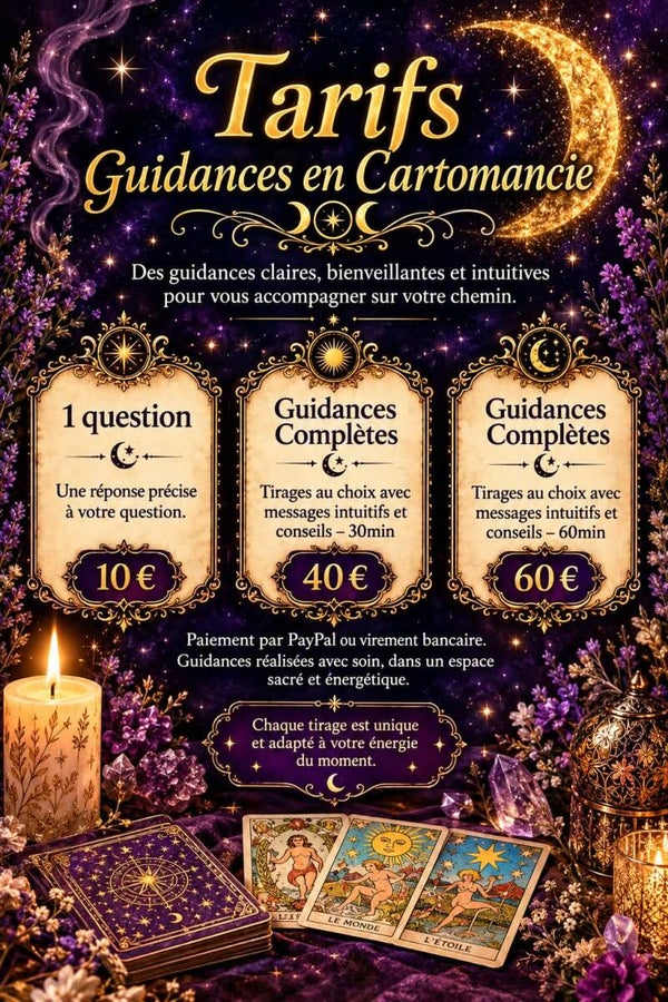 Séance de cartomancie  - Guidances complètes