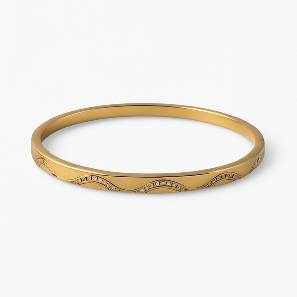 Gold Zircon Bangle