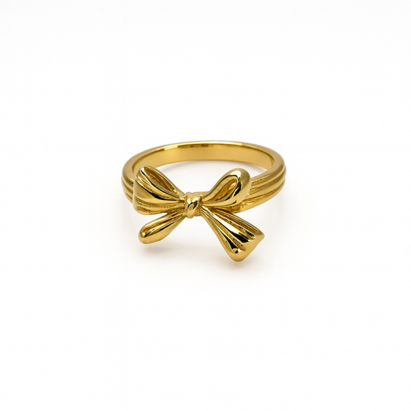 Gold Silver Cute Bow Ring