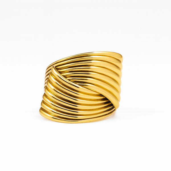 Gold Adjustable Fan Ring