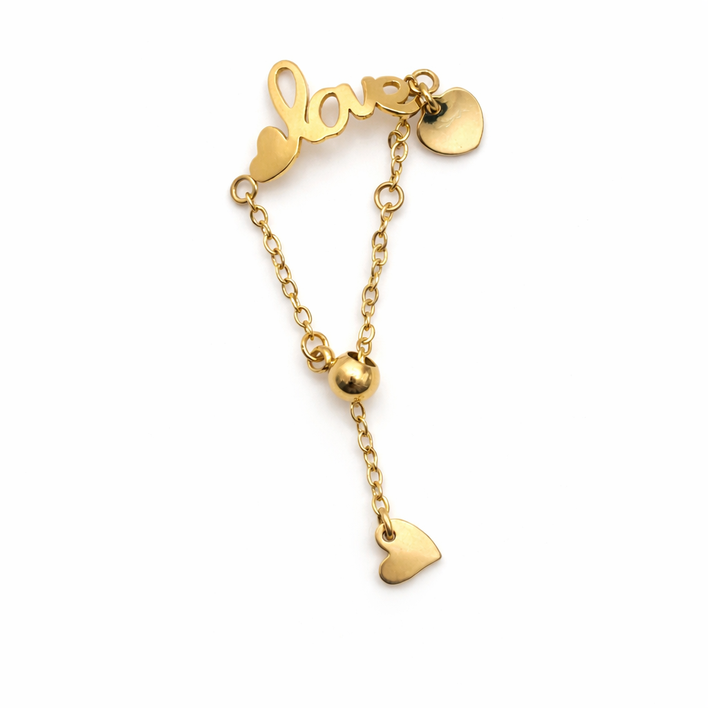 Gold Love Adjustable Ring