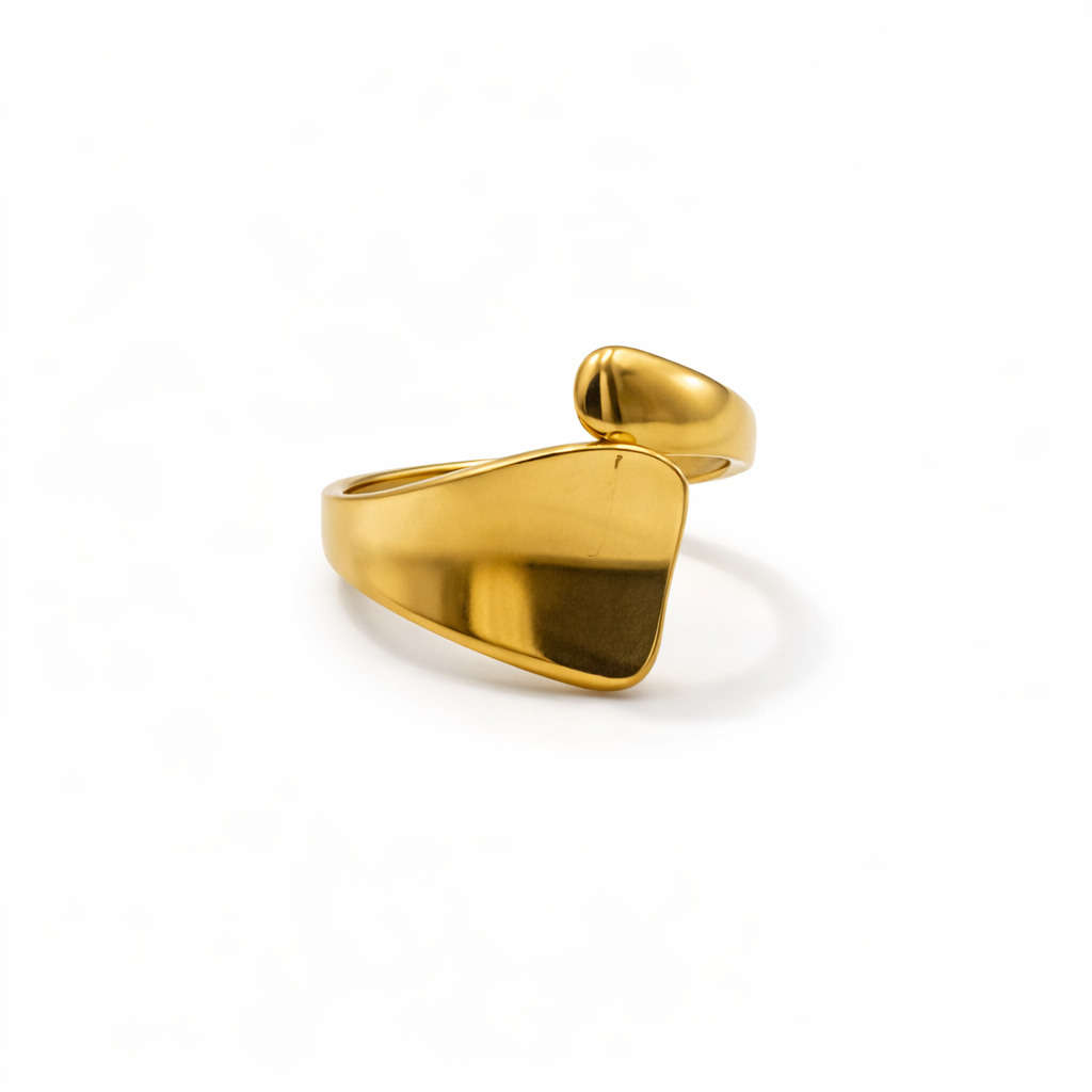 Gold Silver Geometric Wrap Adjustable Ring