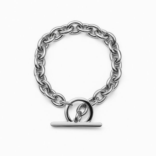 Silver Chunky T-Bar Bracelet