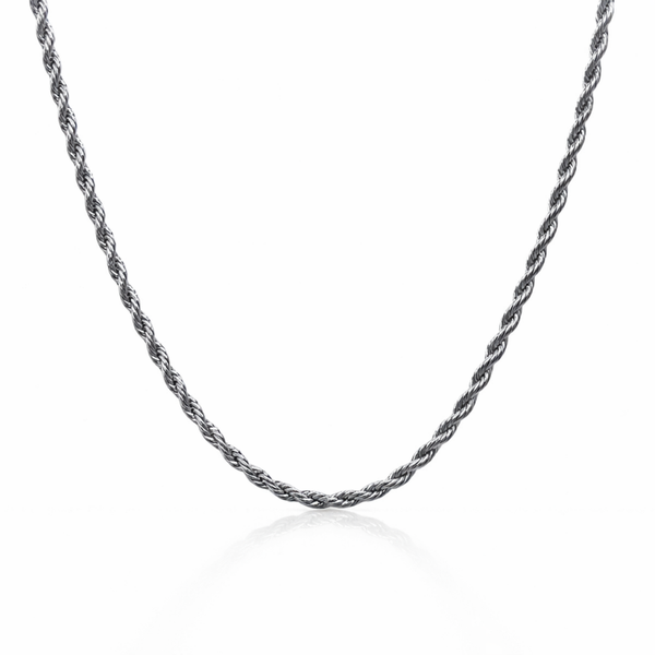 Thin Silver Rope Chain Necklace