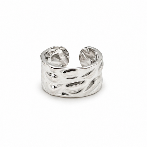 Gold Silver Chunky Adjustable Hammered Ring