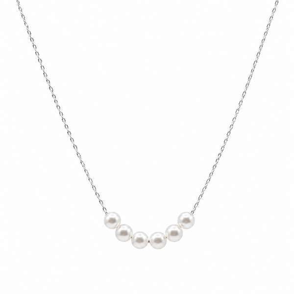 Gold Silver Pearl Dainty Necklace