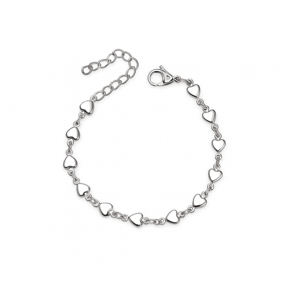 Silver Heart Link Bracelet