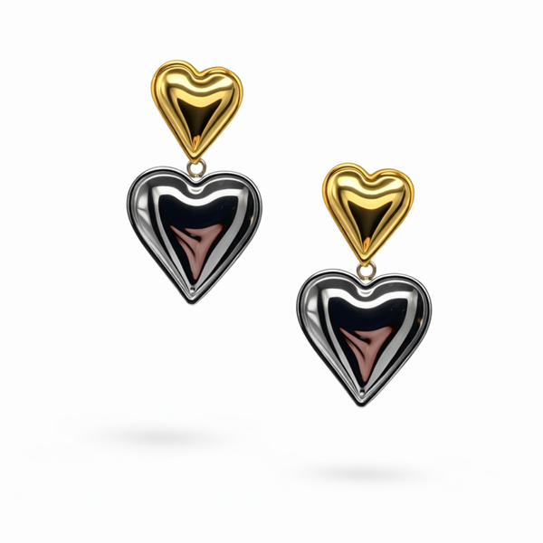 Heart Dangle Studs