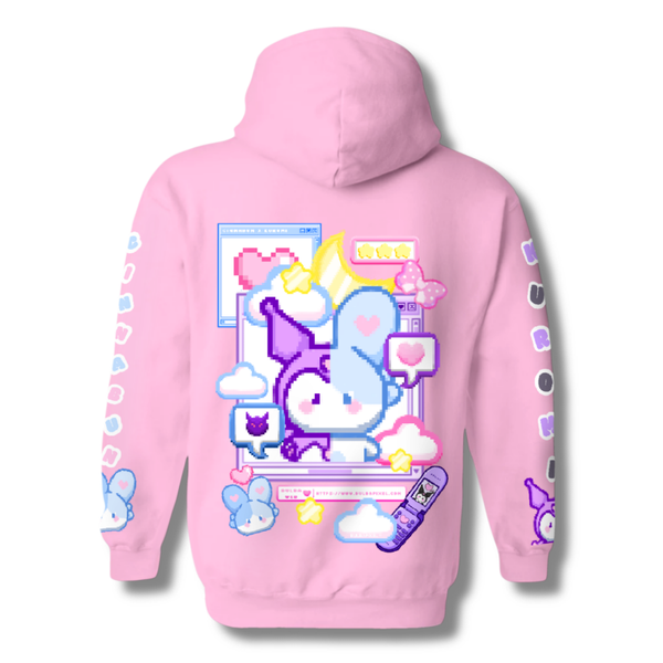 Hoodie Cinnabun & Angry Bunny  | Pink | Unisex