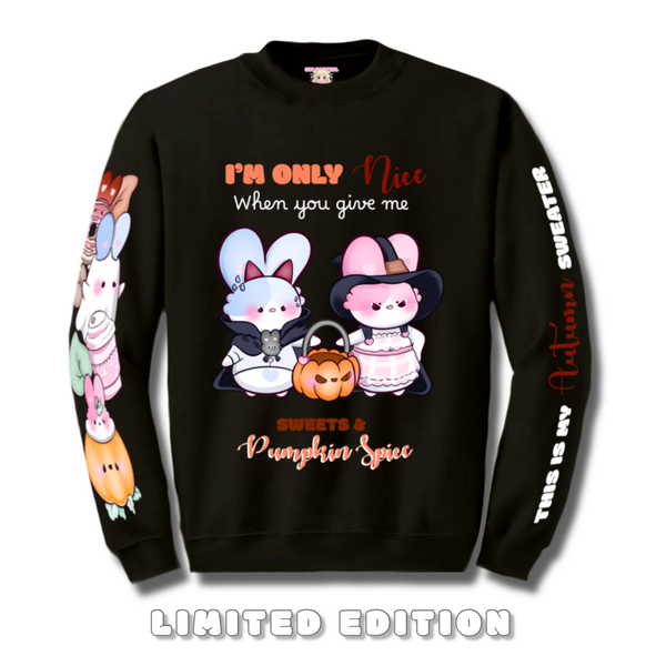 STOCKED | Sweater Bulbabunnies Trick or Treat!  | Black| Unisex [LIMITED EDTION]