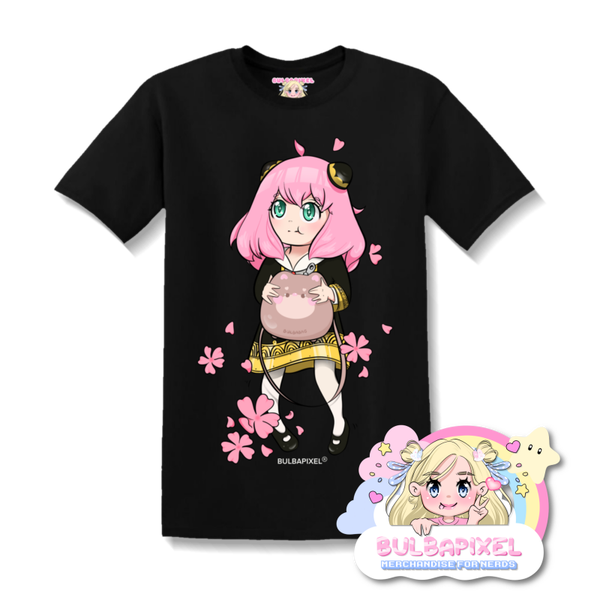 T-shirt "Miss Ahnja and her dog" | Black | Unisex