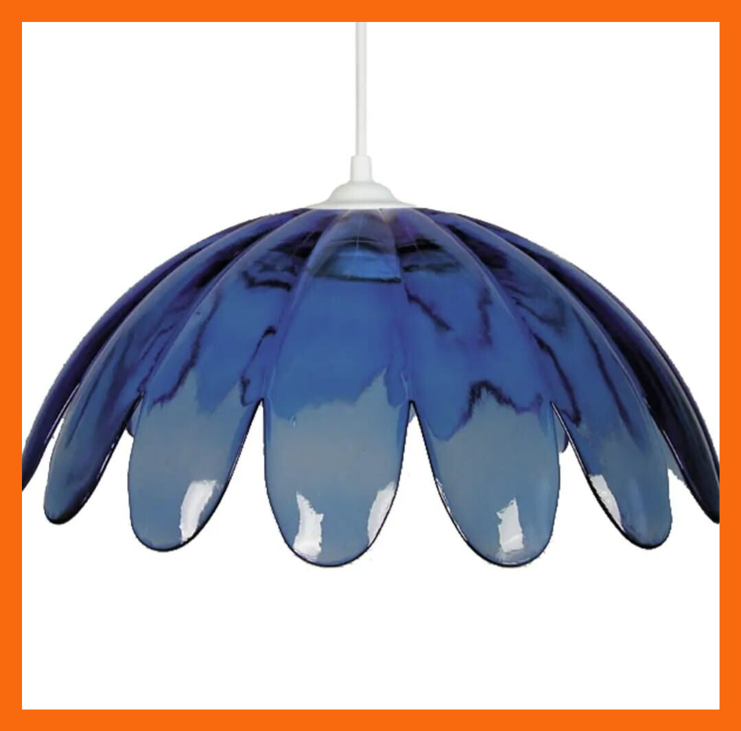 Koepelvormige hanglamp van blauw glas