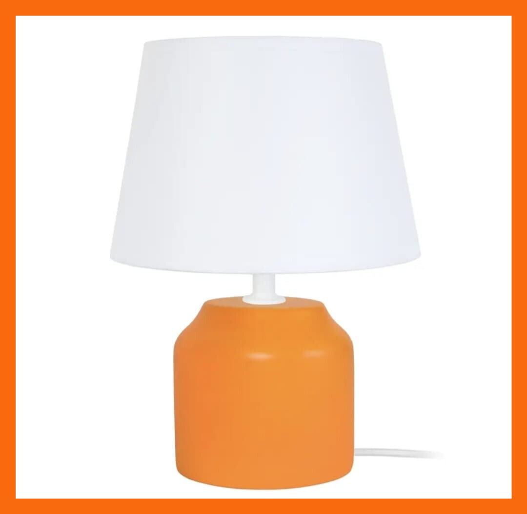 cilindrisch houten nachtlampje Geel/Rood