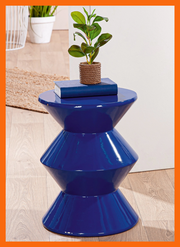 Architectonische bijzettafel – geometrisch design in blauw - Topkwaliteit