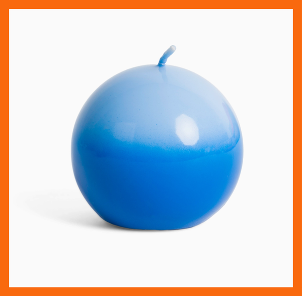Glow Sphere – Luxe Bolvormige Kaars in Tweekleurig Blauw