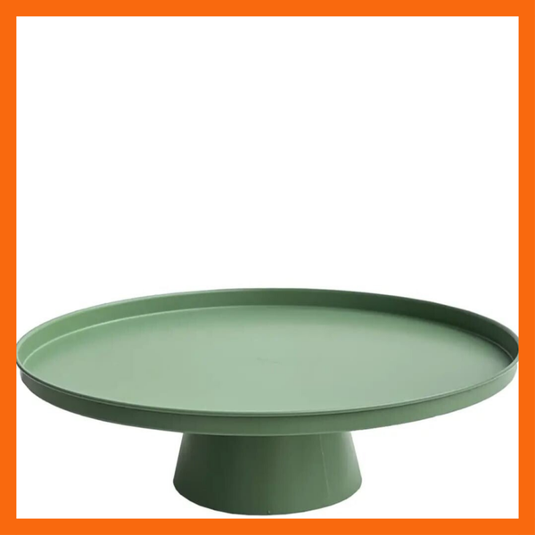 Eyecatcher dienblad – saliekleurig metaal op ronde basis