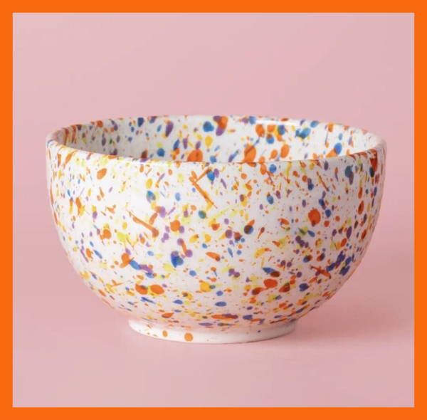 Handvervaardigde ontbijtschaal/ spikkel (set van 2st.)